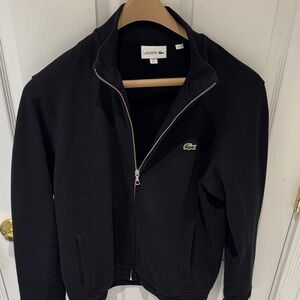 Lacoste Black Full-Zip Sweatshirt Track Jacket